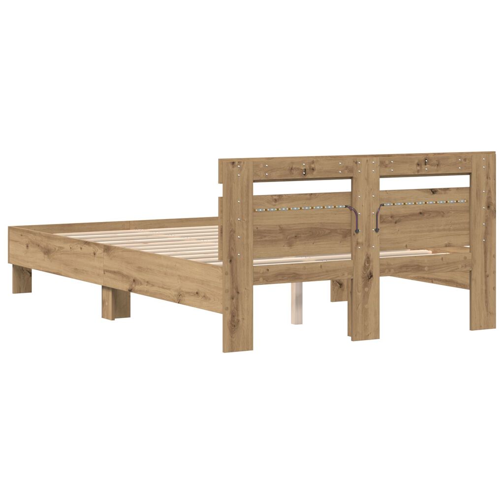 vidaXL Ξύλινο Κρεβάτι Δρυός Artisan Μασίφ δρυς 120 x 200 εκ