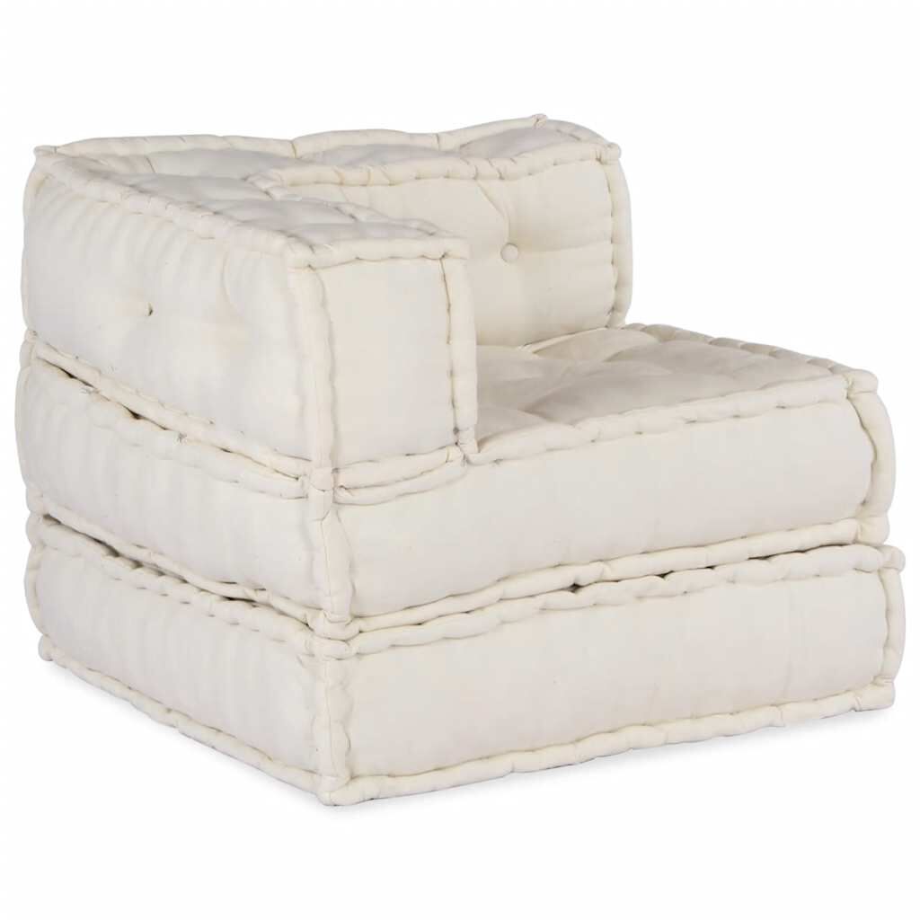 vidaXL Modular Pouffe Cream 70x70x54 ύφασμα