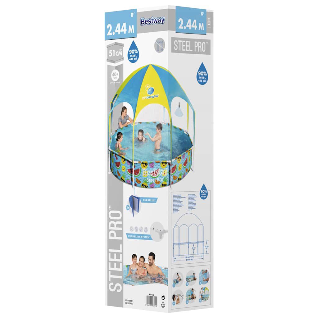 Bestway Πισίνα Υπέργεια Steel Pro UV Careful για Παιδιά 244 x 51 εκ.
