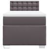 vidaXL Κρεβάτι Boxspring με Στρώμα Γκρι 100x200εκ. από Συνθετικό Δέρμα