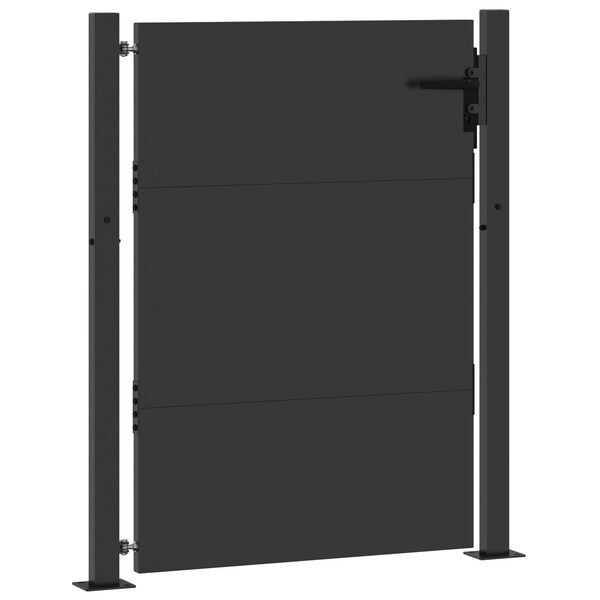 vidaXL Πύλη Κήπου Μαύρο 105 x 125 cm Ατσάλι με Επικάλυψη Πούδρας
