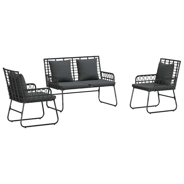 vidaXL Σέτ φαγητού για κήπο 3 pcs Μαύρο και Ανθρακί