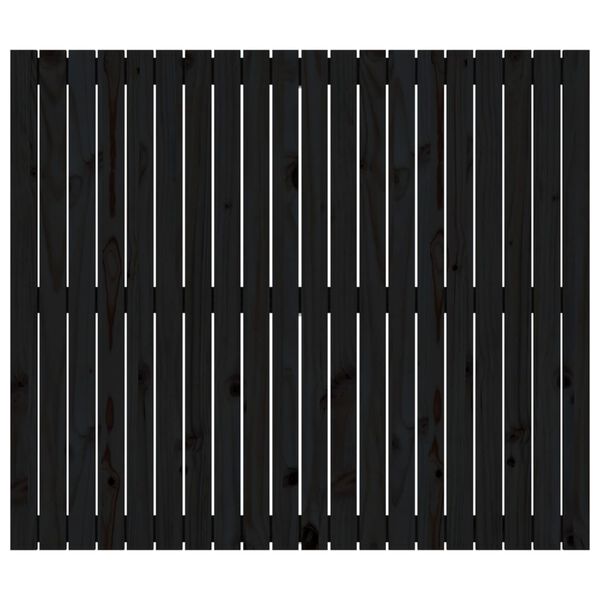 vidaXL Κεφαλάρι Τοίχου Μαύρο 127,5x3x110 εκ. από Μασίφ Ξύλο Πεύκου