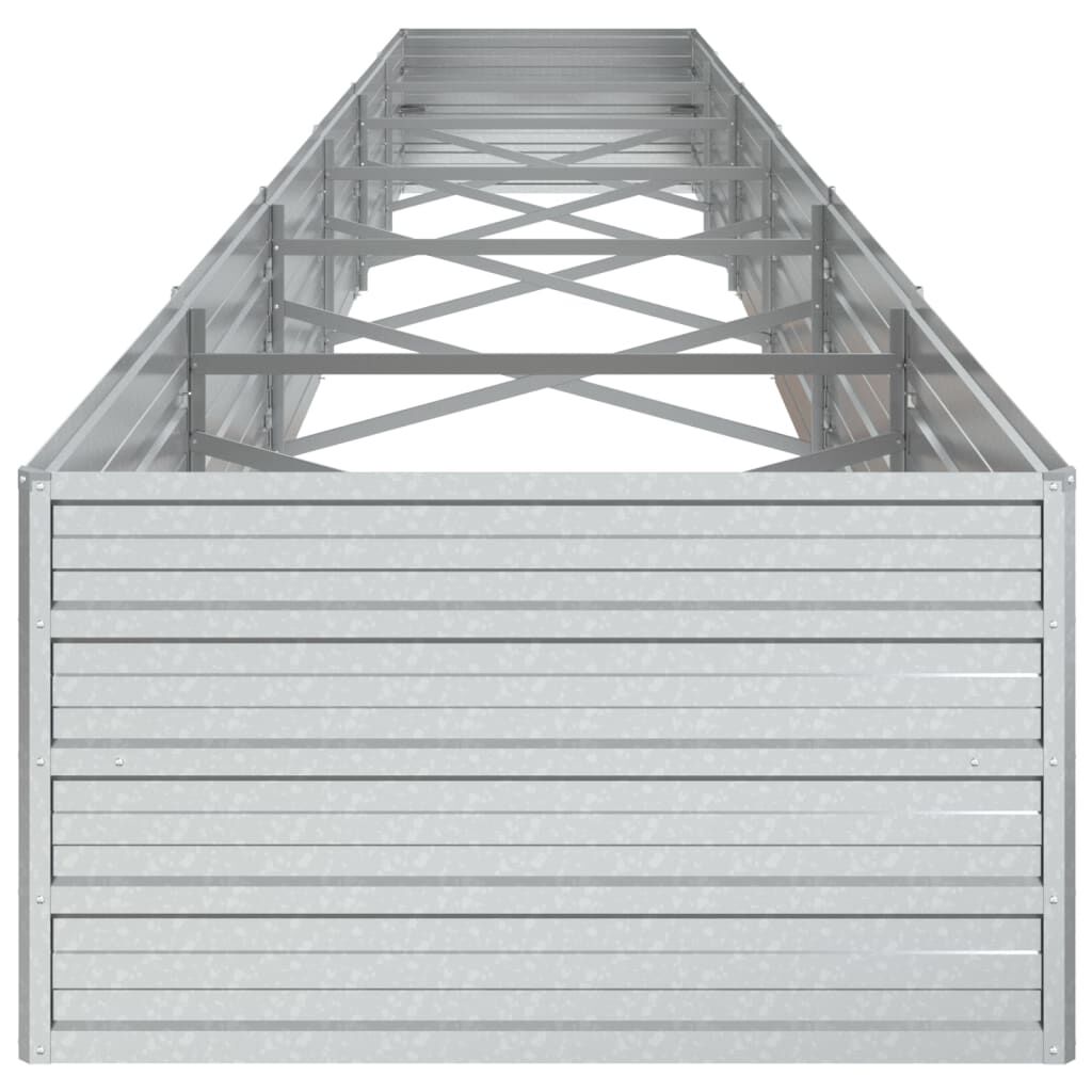 vidaXL Ζαρντινιέρα Υπερυψωμένη Ασημί 600x80x45 εκ. Γαλβανισμ. Χάλυβας