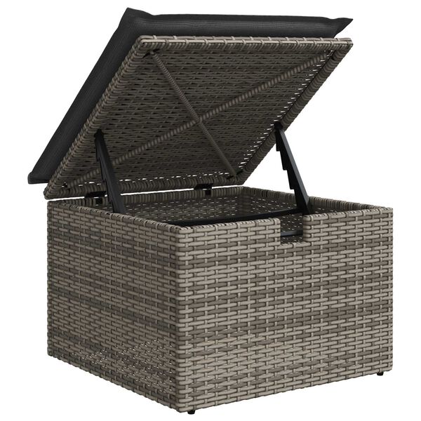 vidaXL Σετ Καναπέ Κήπου με μαξιλάρι 7 pcs Γκρι Πολυ ράταν