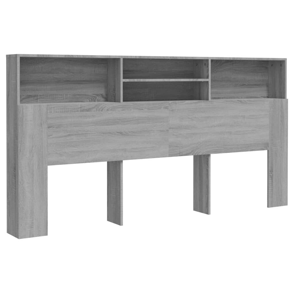 vidaXL Κεφαλάρι Με Αποθηκευτικό Χώρο Γκρι Sonoma 200 x 19 x 103,5 εκ.