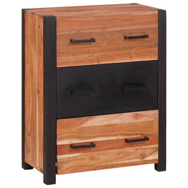 vidaXL Πλαϊνό γραφείο 3 pcs Καφέ 55 x 30 x 75 εκ Μασίφ ξύλο ακακίας
