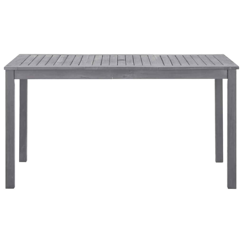 vidaXL Τραπέζι Κήπου Γκρι Πατίνα 140x80x74 εκ. από Μασίφ Ξύλο Ακακίας