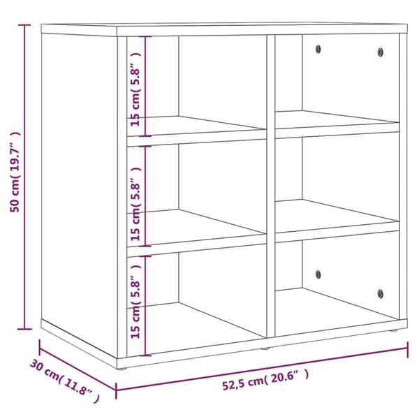 vidaXL Παπουτσοθήκη 2 τεμ. Καπνιστή Δρυς 52,5 x 30 x 50 εκ.