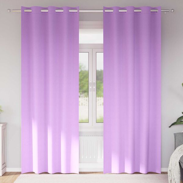 vidaXL Κουρτίνες με κουρτίνες 2 pcs Μοβ 245 x 140 εκ. Πολυεστέρας
