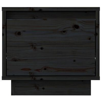vidaXL Κομοδίνα 2 τεμ. Μαύρα 35 x 34 x 32 εκ. από Μασίφ Ξύλο Πεύκου