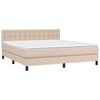 vidaXL Κρεβάτι Boxspring με Στρώμα Καπουτσίνο 180x200 εκ. Συνθ. Δέρμα
