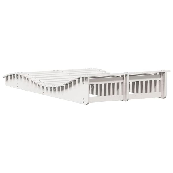 vidaXL Ξαπλώστρα Λευκό 205x110x31,5 εκ. από Μασίφ Ξύλο Πεύκου