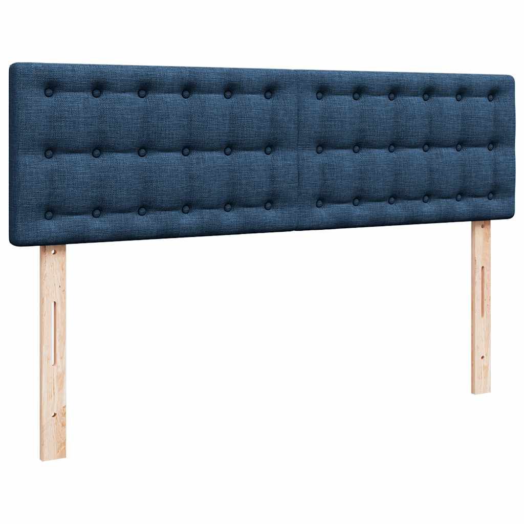vidaXL Οθωμανικό κρεβάτι με στρώμα μπλε 140x190cm ύφασμα