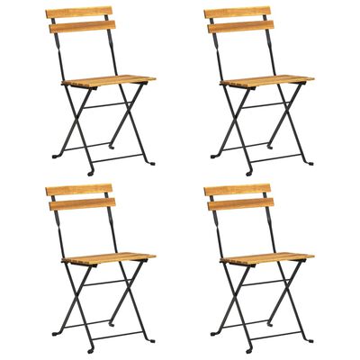 vidaXL Καρέκλες Bistro Πτυσσόμενες 4 τεμ. από Μασίφ Ξύλο Ακακίας