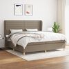 vidaXL &Kappa;&rho;&epsilon;&beta;ά&tau;&iota; Boxspring &mu;&epsilon; &Sigma;&tau;&rho;ώ&mu;&alpha; Taupe 200x200 &epsilon;&kappa;. &Upsilon;&phi;&alpha;&sigma;&mu;ά&tau;&iota;&nu;&omicron;