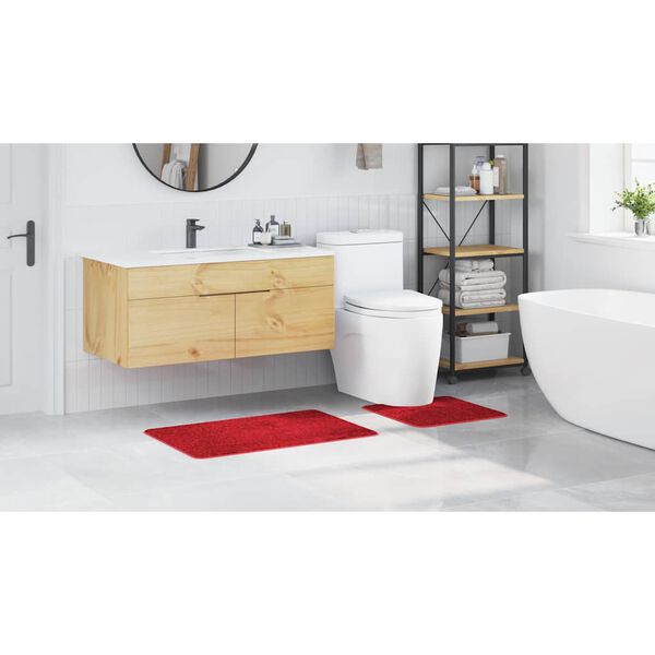 vidaXL Πατάκι μπάνιου 2 pcs Κόκκινο 50 x 50 cm Πολυπροπυλένιο