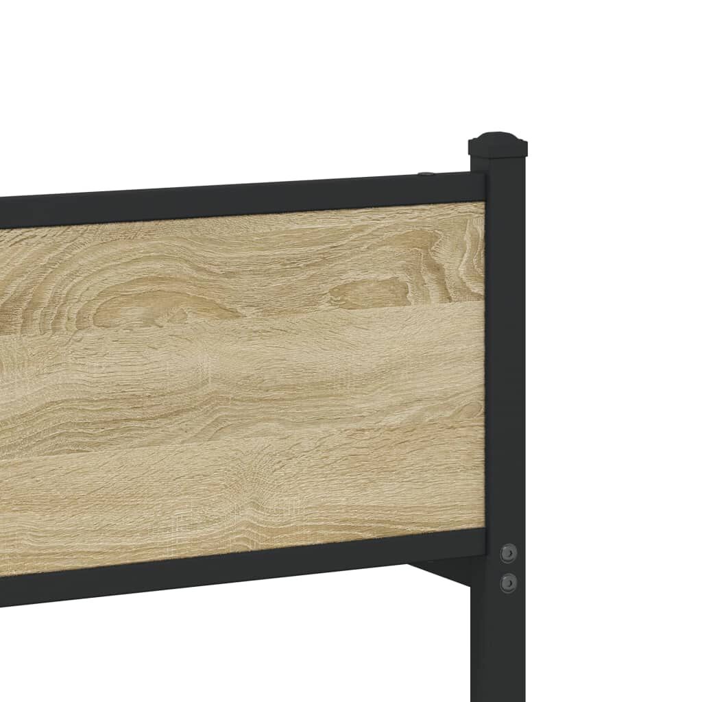 vidaXL Σκελετός Κρεβ. Χωρίς Στρώμα Sonoma Δρυς 100x200 εκ. Μεταλλικό