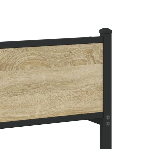 vidaXL Σκελετός Κρεβ. Χωρίς Στρώμα Sonoma Δρυς 100x200 εκ. Μεταλλικό