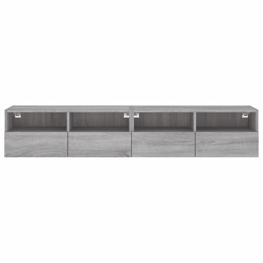 vidaXL Ντουλάπια Τοίχου Τηλ. 2 τεμ. Γκρι Sonoma 80x30x30εκ. Επεξ. Ξύλο