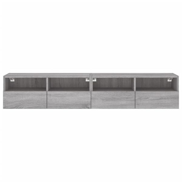 vidaXL Ντουλάπια Τοίχου Τηλ. 2 τεμ. Γκρι Sonoma 80x30x30εκ. Επεξ. Ξύλο