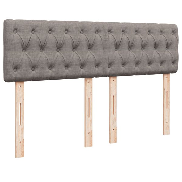 vidaXL Κρεβάτι Boxspring με Στρώμα Taupe 140x200 εκ. Υφασμάτινο