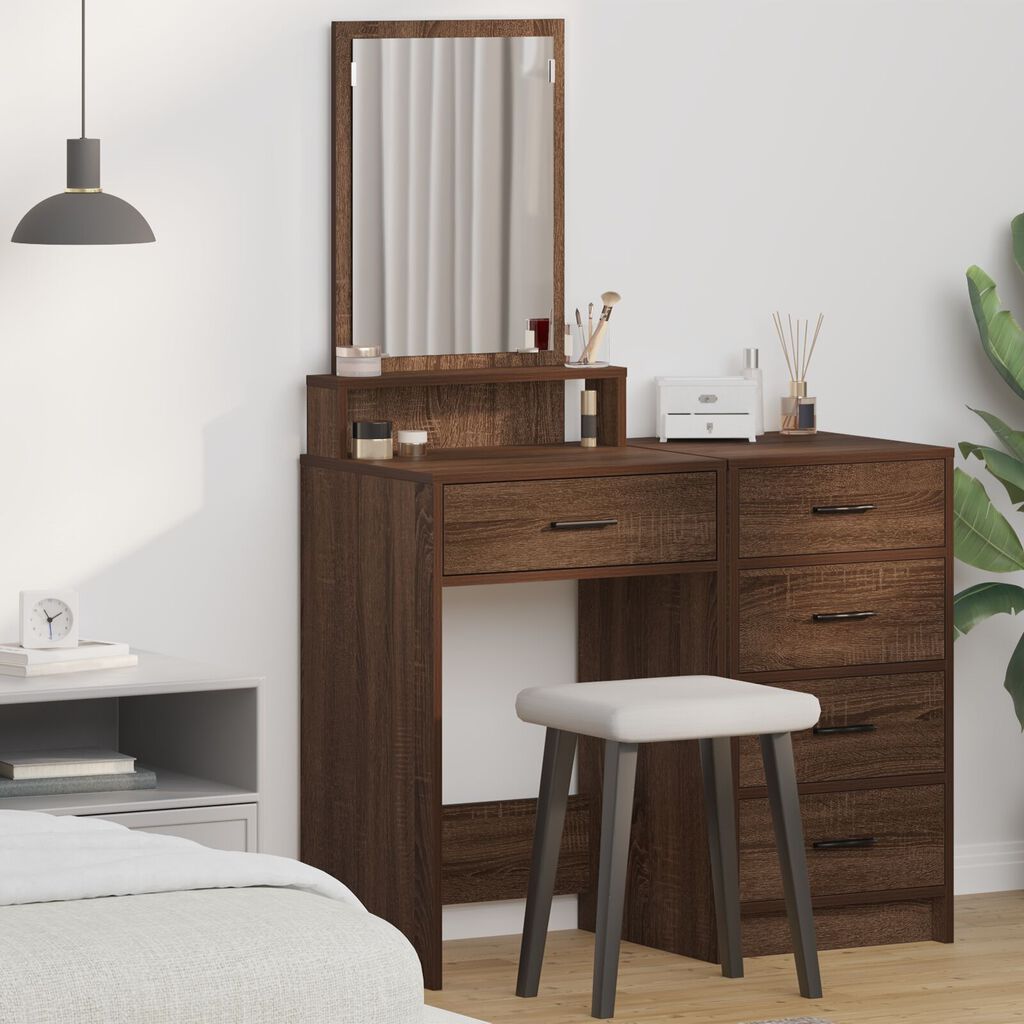 vidaXL Καφετί Επιτραπέζιο με Συρτάρια 50x41x140 εκ