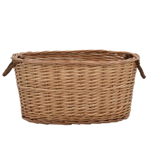 vidaXL Καλάθι Καυσόξυλων με Λαβές Μεταφοράς 56x40x28 εκ. Φυσική Ιτιά