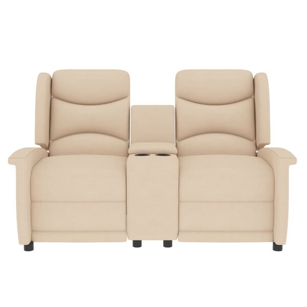 vidaXL Πολυθρόνα Μασάζ Διθέσια & Ποτηροθήκη Κρεμ