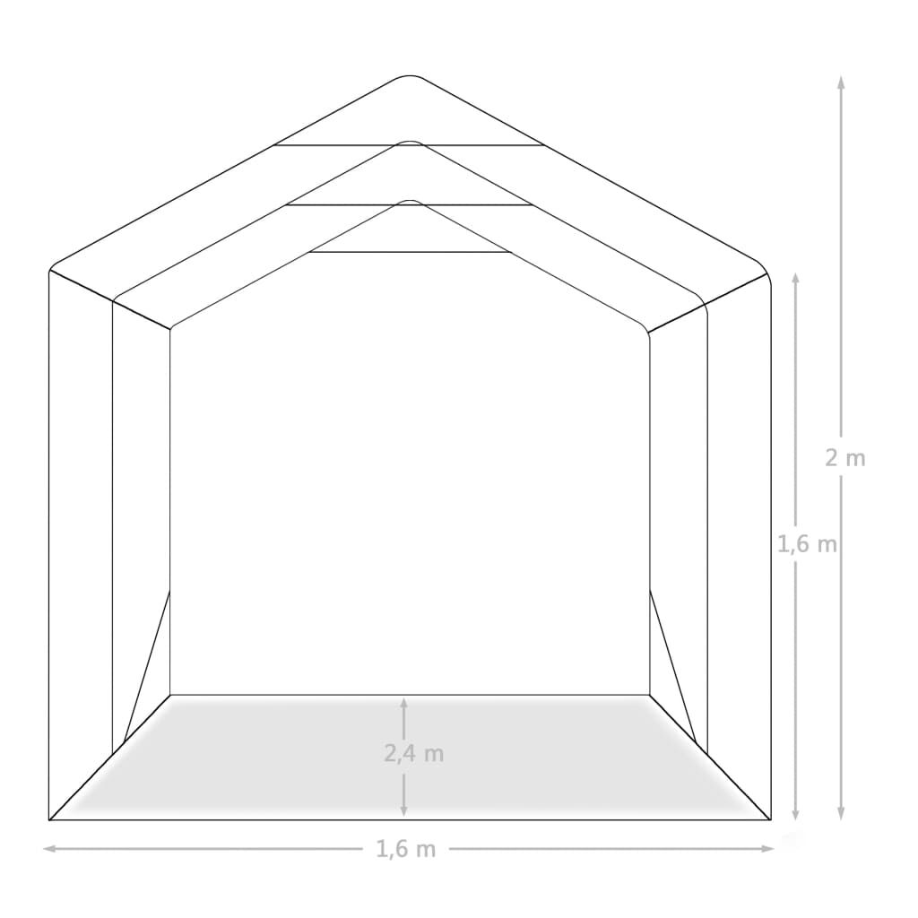 vidaXL Κιόσκι Γκαράζ Πράσινο 1,6 x 2,4 μ. από PVC