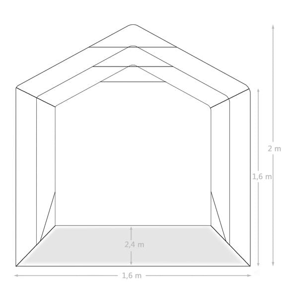 vidaXL Κιόσκι Γκαράζ Πράσινο 1,6 x 2,4 μ. από PVC