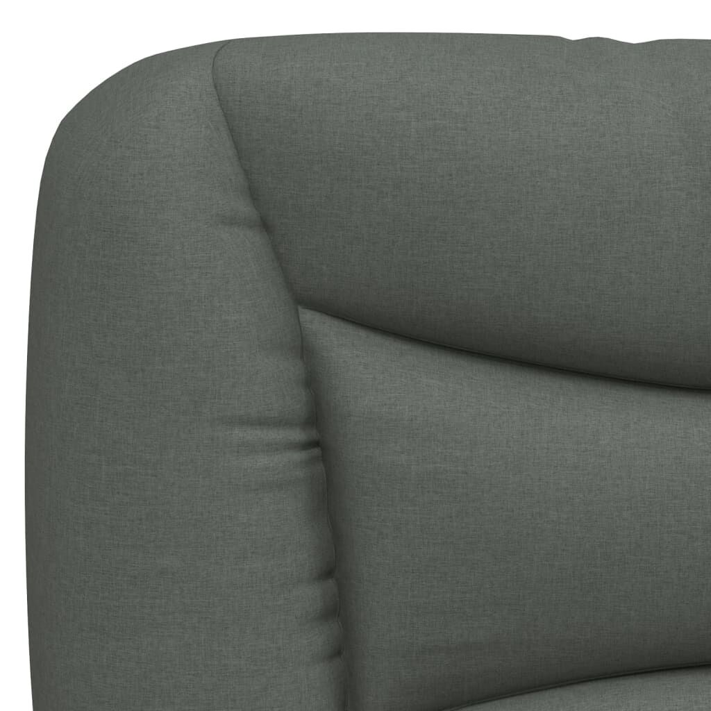 vidaXL Κρεβάτι με Στρώμα Σκούρο Γκρι 90x200 εκ. Υφασμάτινο