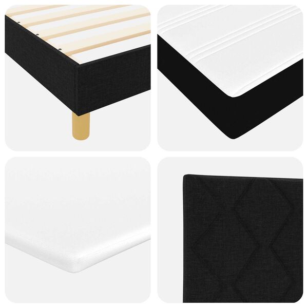 vidaXL Κρεβάτι με ελατήρια με στρώμα Μαύρο 160 x 200 cm ύφασμα