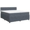 vidaXL Κρεβάτι Boxspring με Στρώμα Σκούρο Γκρι 200x200 εκ. Βελούδινο