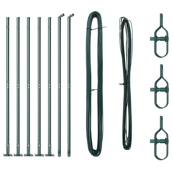 vidaXL Στύλοι Φράχτη με Βάσεις 7 τεμ Ø32mm 88,5cm Γαλβανισμένο Ατσάλι