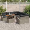 vidaXL Σετ Καναπέ Κήπου με αποθήκευση 9 pcs Γκρι Πολυ ράταν