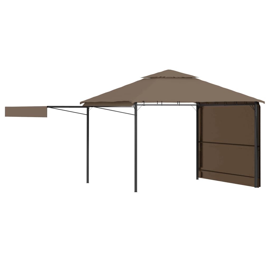 vidaXL Κιόσκι με 2 Επεκτεινόμενες Οροφές Taupe 3x3x2,75 μ. 180 γρ/μ²