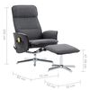 vidaXL Πολυθρόνα Μασάζ Ανακλ. Σκούρο Γκρι/Μαύρο Υφασμάτινη με Υποπόδιο