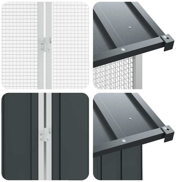 vidaXL Κλουβί Πουλιών Ανθρακί 430 x 208 x 247 εκ Γαλβανισμένος χάλυβας