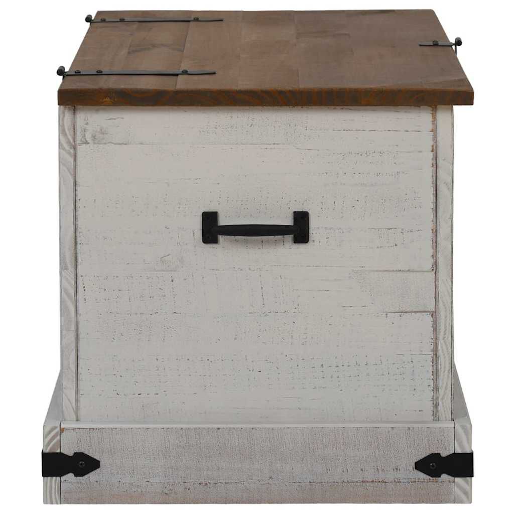 vidaXL Σεντούκι αποθήκευσης HALDEN Λευκό 91x48x47 cm Στερεό ξύλο πεύκο
