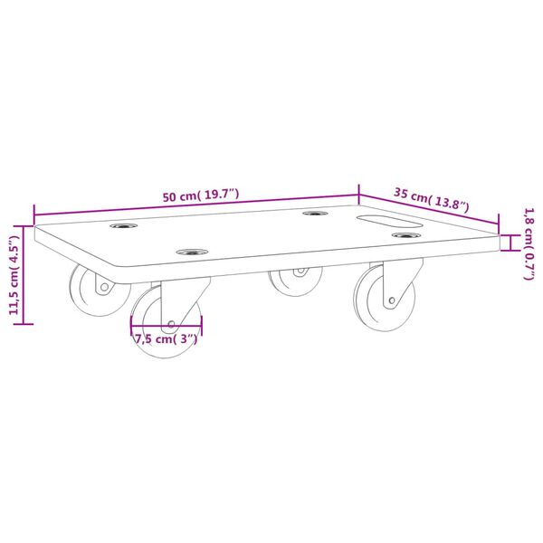 vidaXL Τρέιλερ Μεταφοράς 2 Τεμ. Ορθογώνια 50x35x11,5 εκ. 250 κ.
