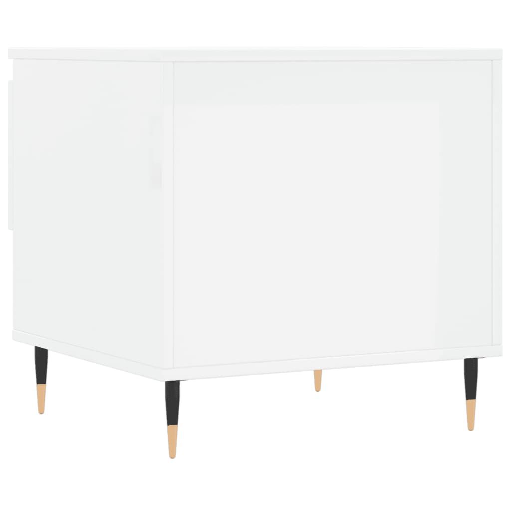 vidaXL Τραπεζάκια Σαλονιού 2 τεμ. Γυαλ. Λευκό 50x46x50 εκ. Επεξ. Ξύλο