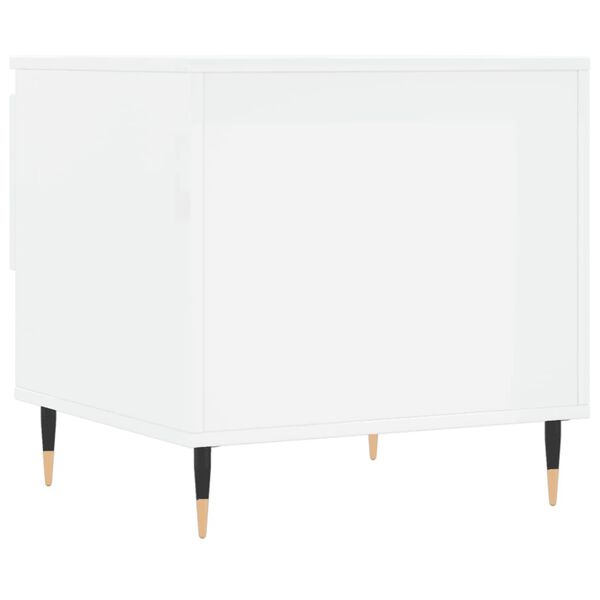 vidaXL Τραπεζάκια Σαλονιού 2 τεμ. Γυαλ. Λευκό 50x46x50 εκ. Επεξ. Ξύλο