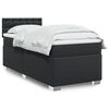 vidaXL Κρεβάτι Boxspring με Στρώμα Μαύρο 100x200εκ.από Συνθετικό Δέρμα