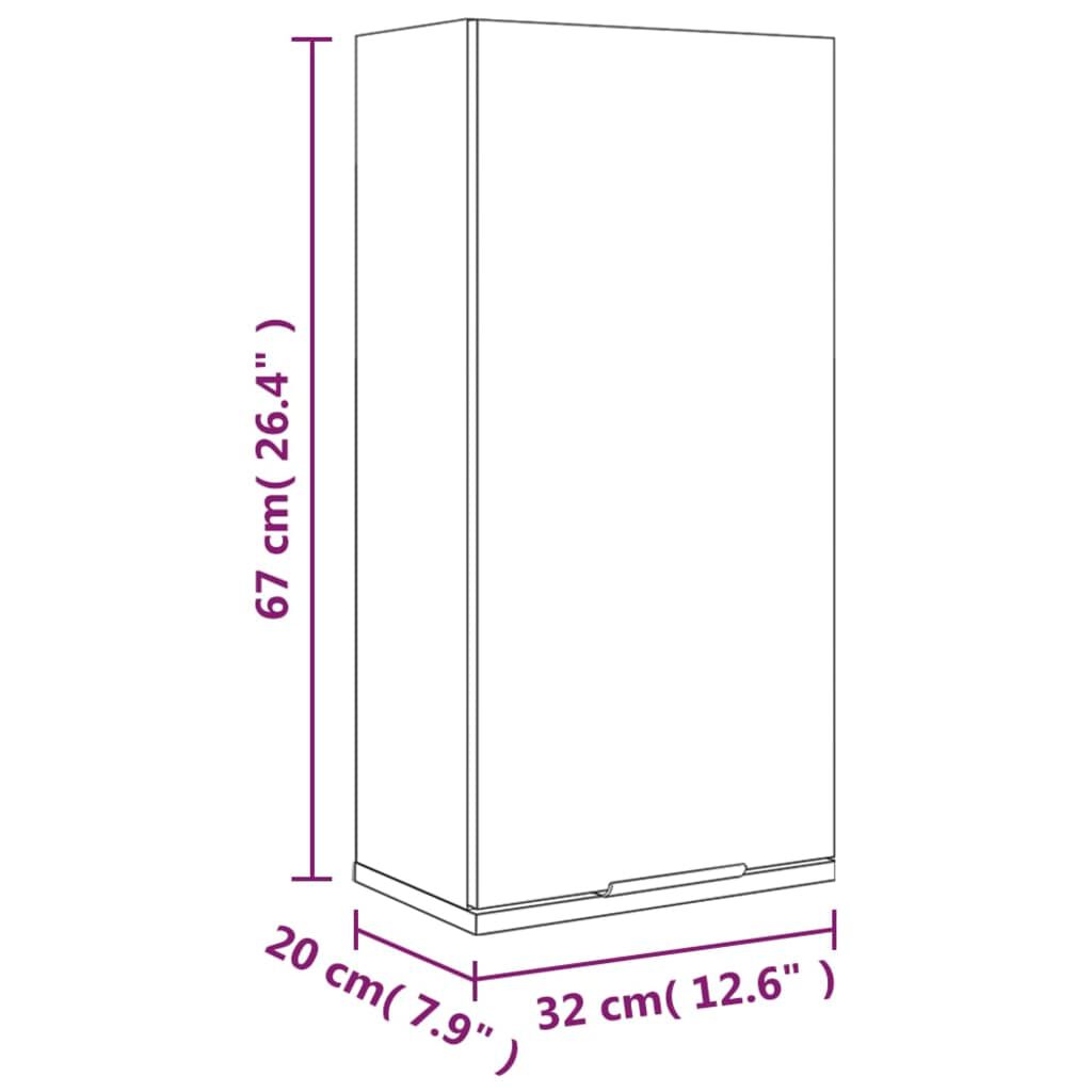 vidaXL Ντουλάπι Μπάνιου Επιτοίχιο Λευκό 32 x 20 x 67 εκ.
