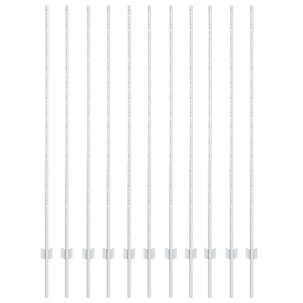 vidaXL Πό posts φράχτη 22 pcs Ασημί 150 cm Γαλβανισμένος χάλυβας