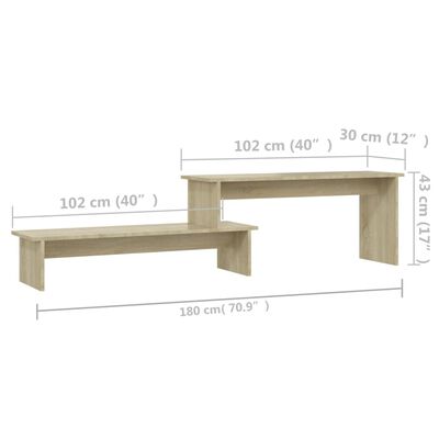 vidaXL Έπιπλο Τηλεόρασης Sonoma Δρυς 180 x 30 x 43 εκ. από Μοριοσανίδα