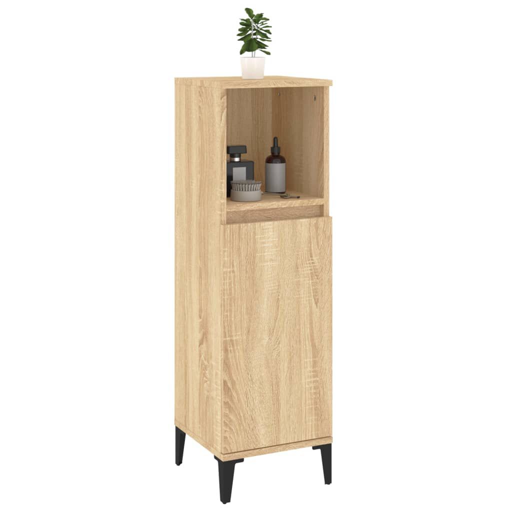 vidaXL Ντουλάπι Μπάνιου Sonoma Δρυς 30x30x100 εκ. Επεξεργασμένο Ξύλο