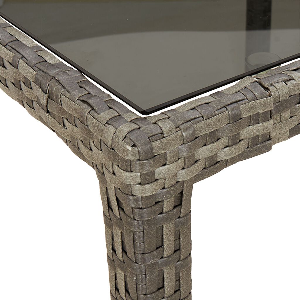 vidaXL Τραπέζι Φαγητού Κήπου Γκρι 250x100x75 εκ. Πολυ Ρατάν