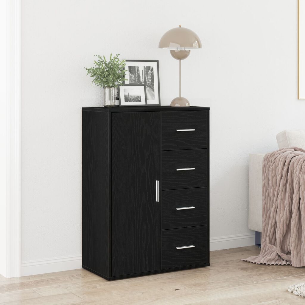 vidaXL Μπουφές Μαύρος Δρυς 60x31x84 εκ. Επεξεργασμένο Ξύλο